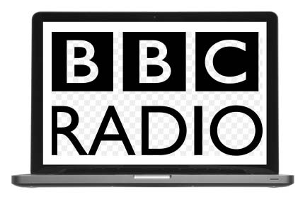 laptop with bbc-radio logo